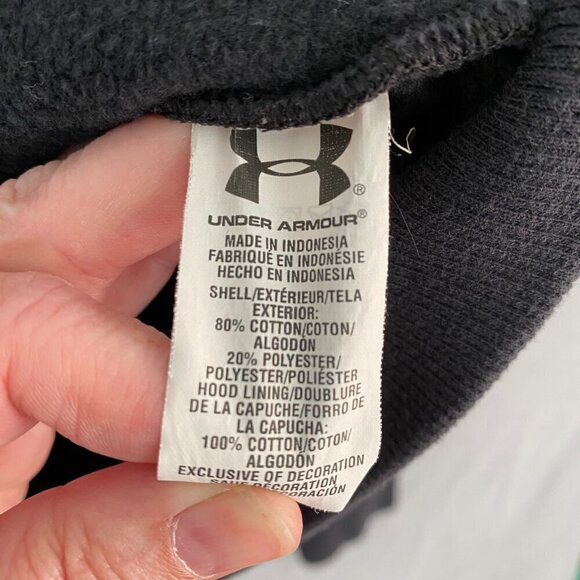 Under Armour Semi-Fitted Zip Up Hoodie Jacket Mens Large Black and Camo - Picture 8 of 10